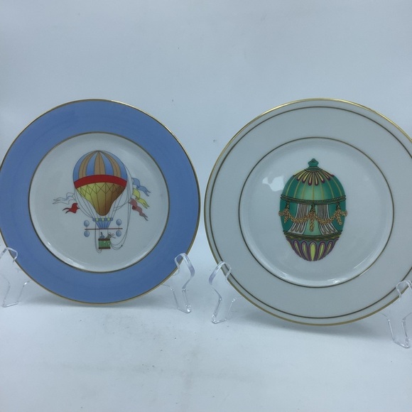 Two Limoges 7 1/2” Plates with Unique Designs - Picture 1 of 9